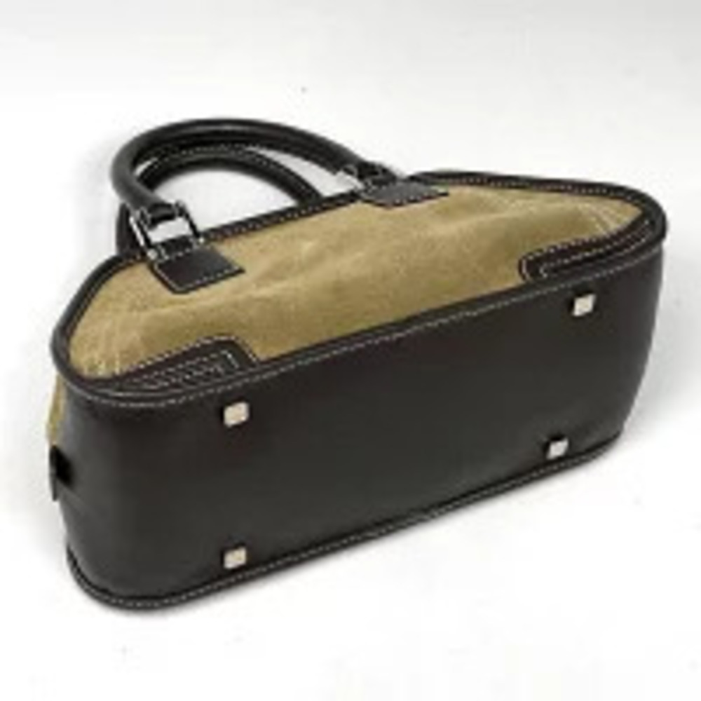 Loewe Anagram Handbag Suede Khaki Brown Green - Picture 2 of 7